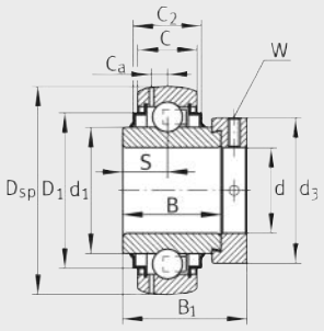 Подшипник GRAE 45 XL-NPP-B (1245-45 ECG) INA 45×85×43,70 мм, фото 2