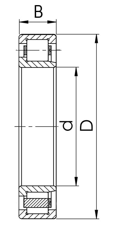 Подшипник цилиндрический роликовый 42317 (NJ317) 85×180×41 мм, фото 2