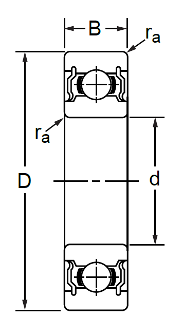 Подшипник миниатюрный шариковый 180017 (607 2RS) 7×19×6 мм, фото 2